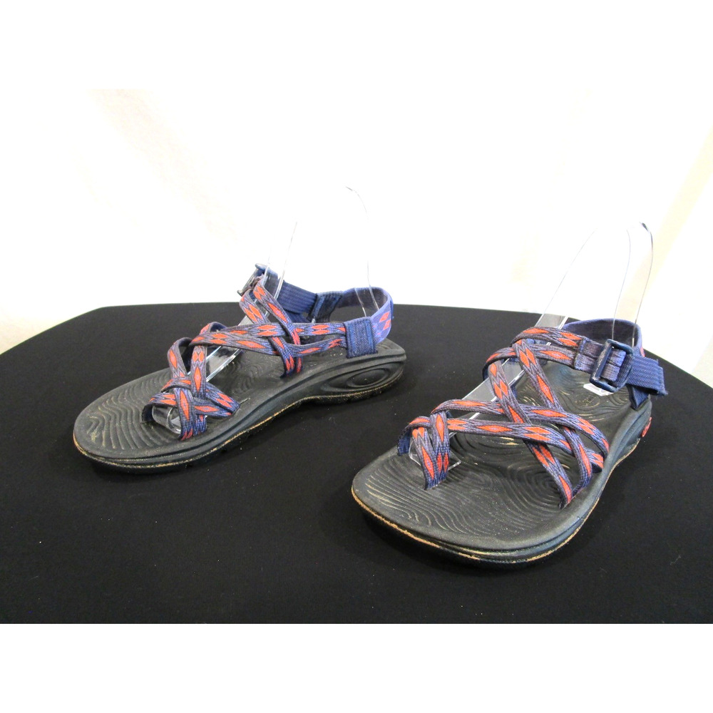 Chaco ZX2 Blue, Red Dual Strap Toe Loop Hiking Sport Sandals Womens Sz 6